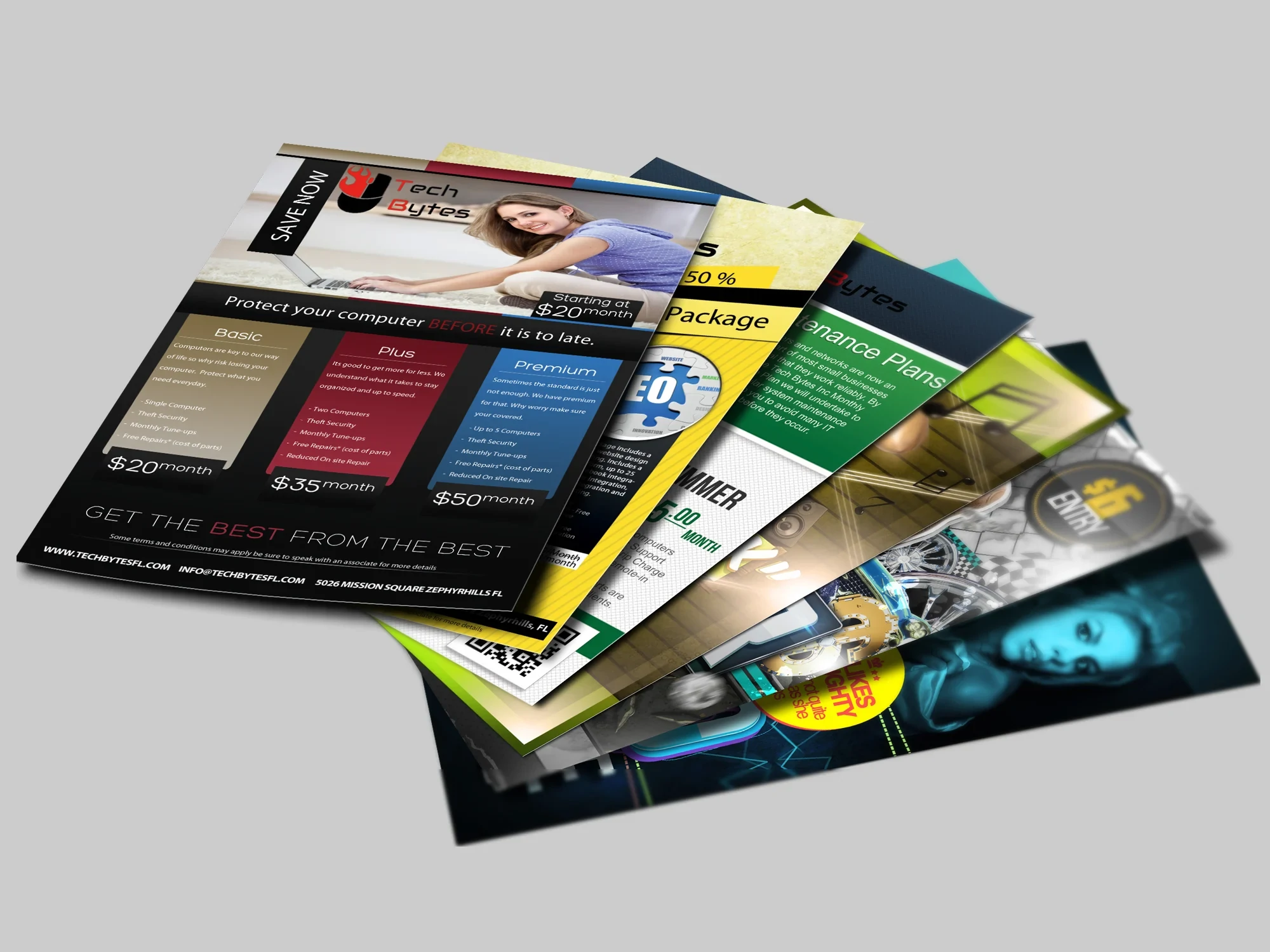 TechBytes technology promotional flyer design